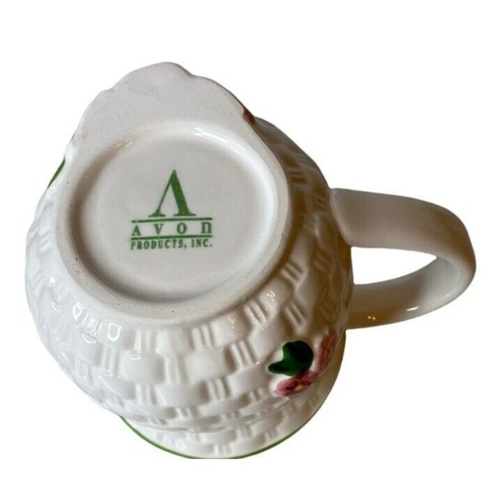 Avon Bunny Coffee Mug White Basket Weave Easter Rabbit Large Tea Cup Vintage - Picture 4 of 6